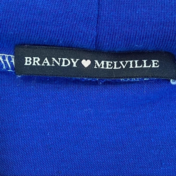 BRANDY MELVILLE RED WHITE & BLUE STRIPE HOODIE ONE SIZE - Picture 5 of 7